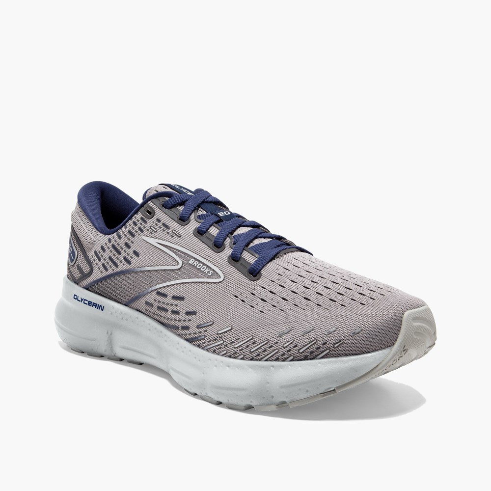 Chaussures Running Route Brooks Glycerin 20: Road Bleu Noir Homme | OGF-0047068